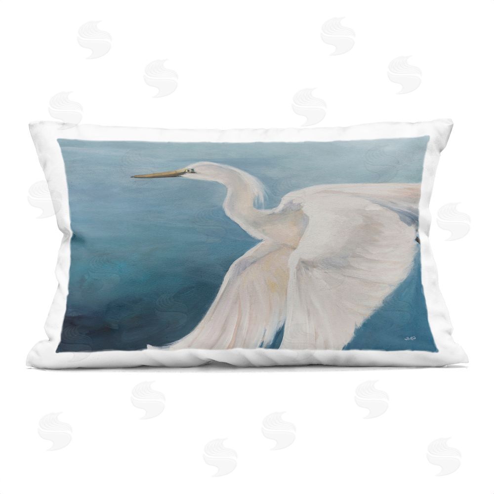 Julia Purinton Heron Flight Of Fancy Indoor Plush Polyester Lumbar Pillow