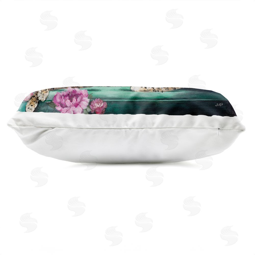 Julia Purinton Pampered Pet Leopard on Sofa Outdoor Quick-Dry Polyester Lumbar Pillow Zipper Detail