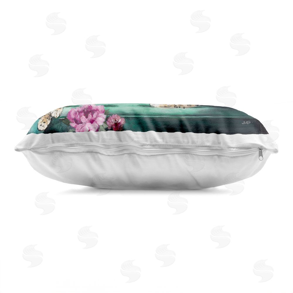Julia Purinton Pampered Pet Leopard on Sofa Indoor Plush Polyester Lumbar Pillow Zipper Detail