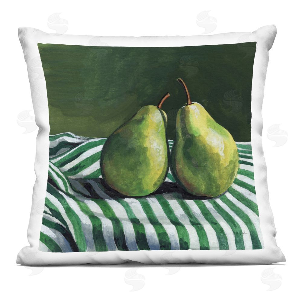 Kate Jarvik Birch A Pair of Pears Still Life Indoor Plush Polyester Square Throw Pillow