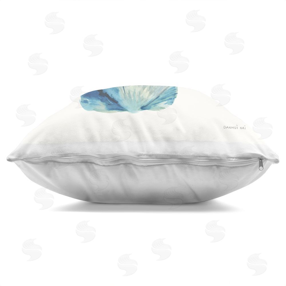Danhui Nai Tidepool Treasures Clam Shell Indoor Plush Polyester Square Throw Pillow Zipper Detail