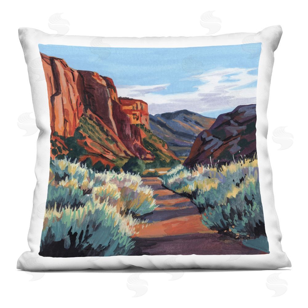Kate Jarvik Birch Red Earth In The Late Afternoon Indoor Plush Polyester Square Throw Pillow