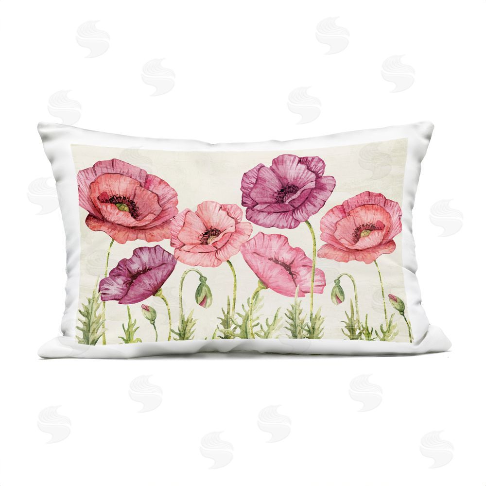 Kim Allen Poppy Days Vintage Blooms Outdoor Quick-Dry Polyester Lumbar Pillow