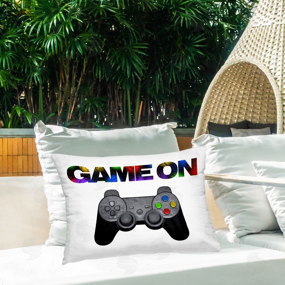 Marcus Prime Controller Game On Splatter Outdoor Quick-Dry Polyester Printed Lumbar Pillow on Patio