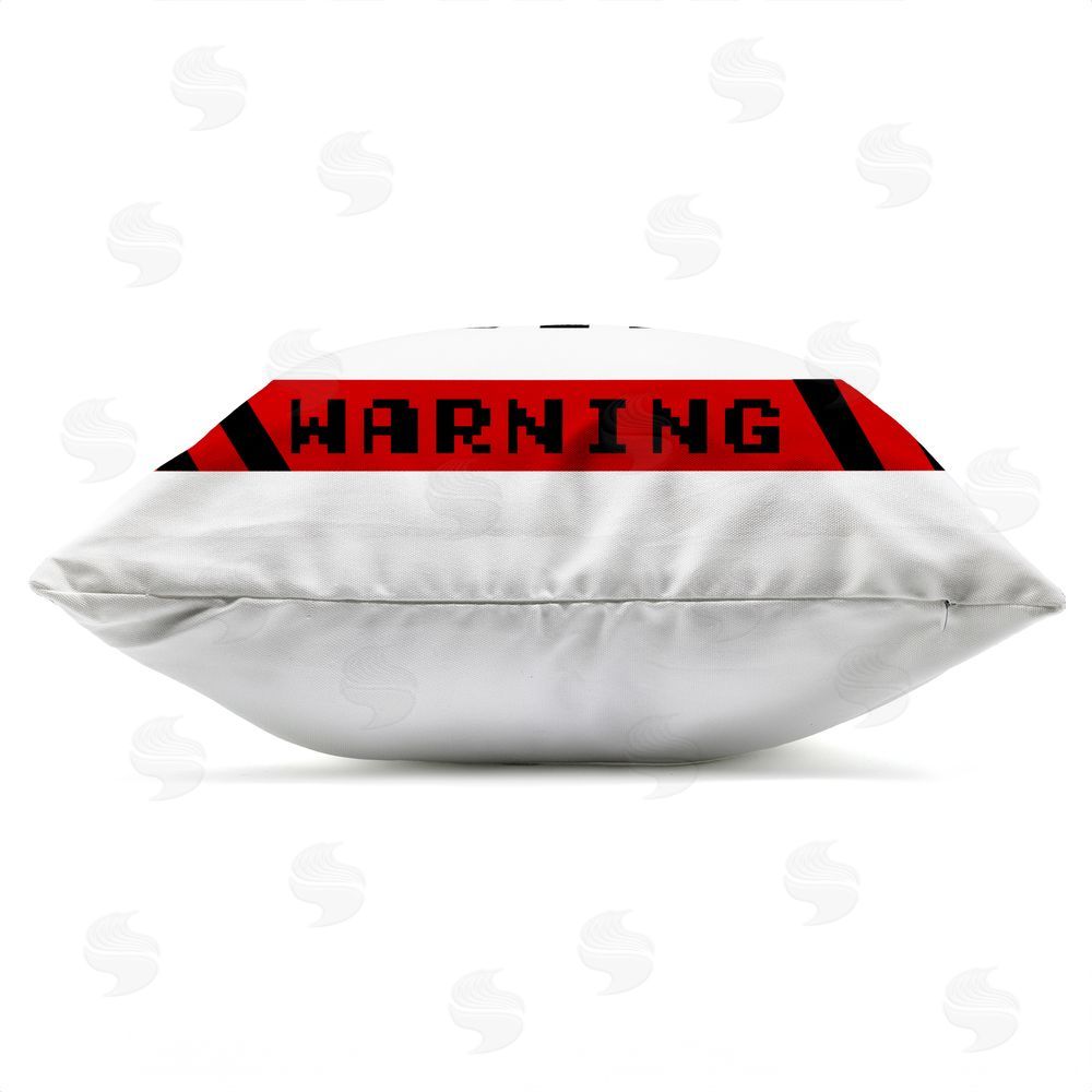 Marcus Prime Game Zone Warning Outdoor Quick-Dry Polyester Square Throw Pillow Zipper Detail