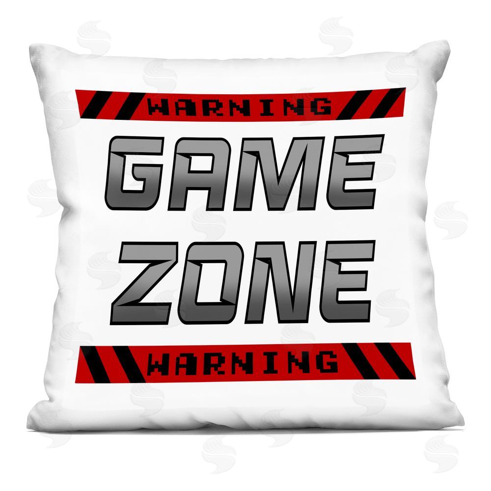 Marcus Prime Game Zone Warning Indoor Plush Polyester Square Throw Pillow