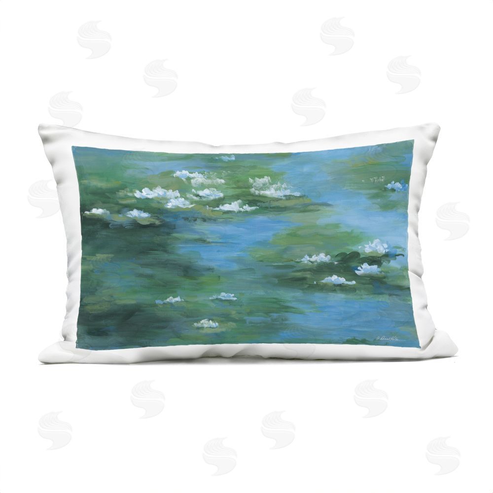 Diane Kater Lily Pad Lullaby Outdoor Quick-Dry Polyester Lumbar Pillow