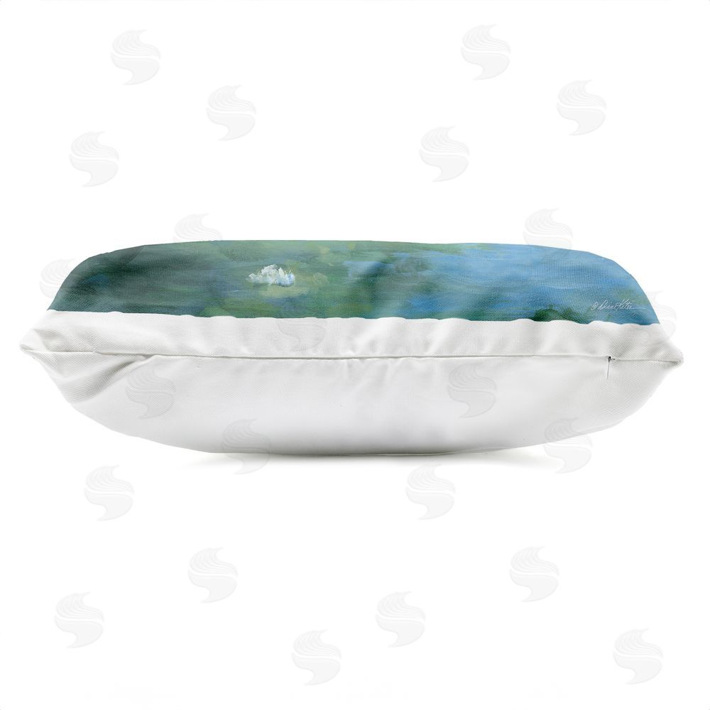 Diane Kater Lily Pad Lullaby Outdoor Quick-Dry Polyester Lumbar Pillow Zipper Detail