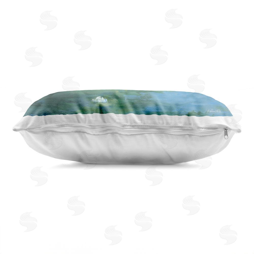 Diane Kater Lily Pad Lullaby Indoor Plush Polyester Lumbar Pillow Zipper Detail