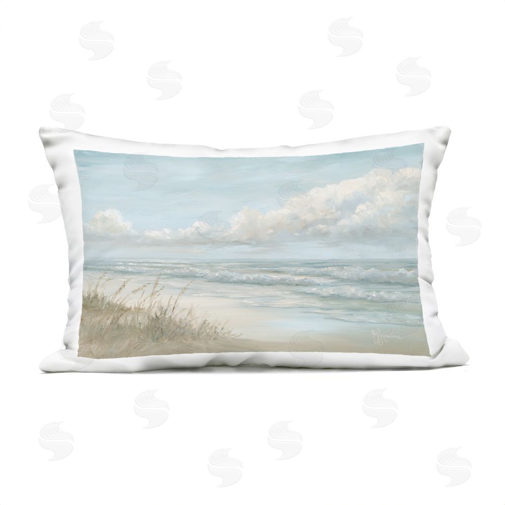 Georgia Janisse Stormy Surf Beach View Outdoor Quick-Dry Polyester Lumbar Pillow