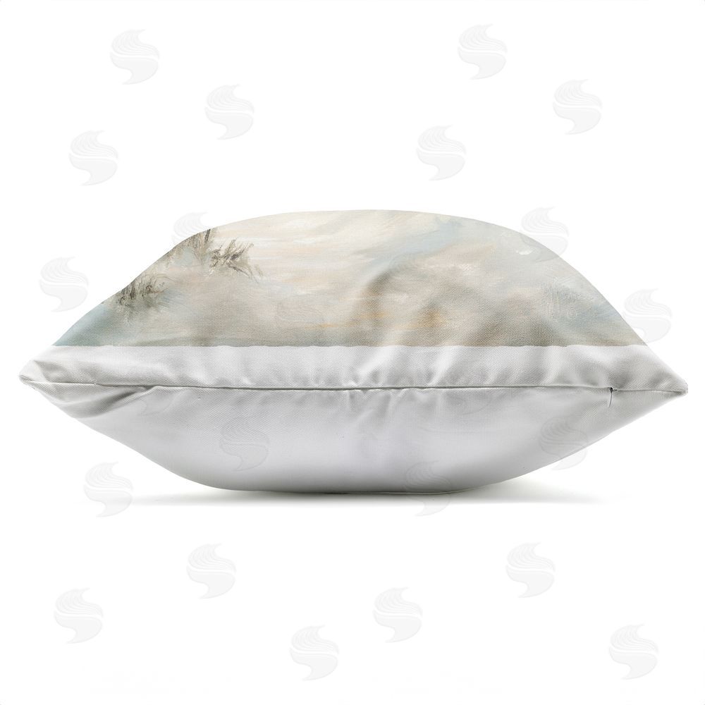 Georgia Janisse Pastel Sunset over Sandy Dunes Outdoor Quick-Dry Polyester Square Throw Pillow Zipper Detail