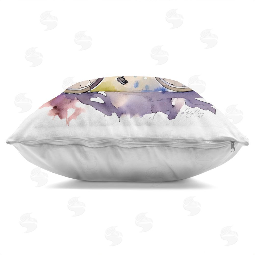 Shelly Craig Bicycle By The Seaside Indoor Plush Polyester Square Throw Pillow Zipper Detail