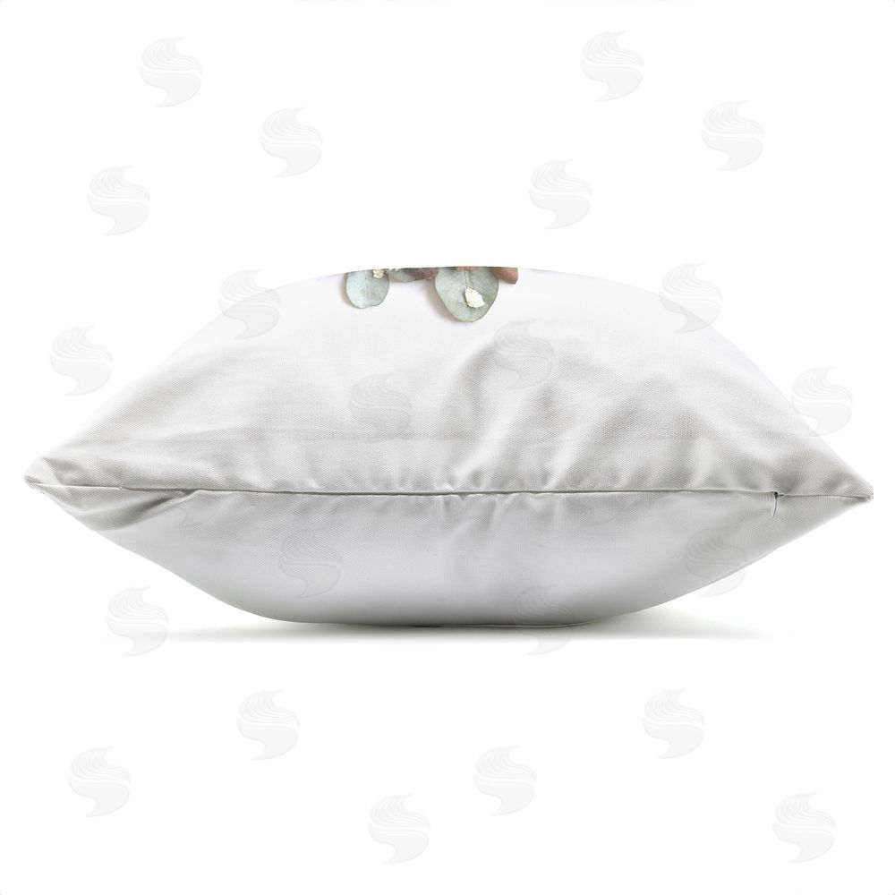 Beth Adoette Eucalyptus & Pebbles Spiral Outdoor Quick-Dry Polyester Square Throw Pillow Zipper Detail