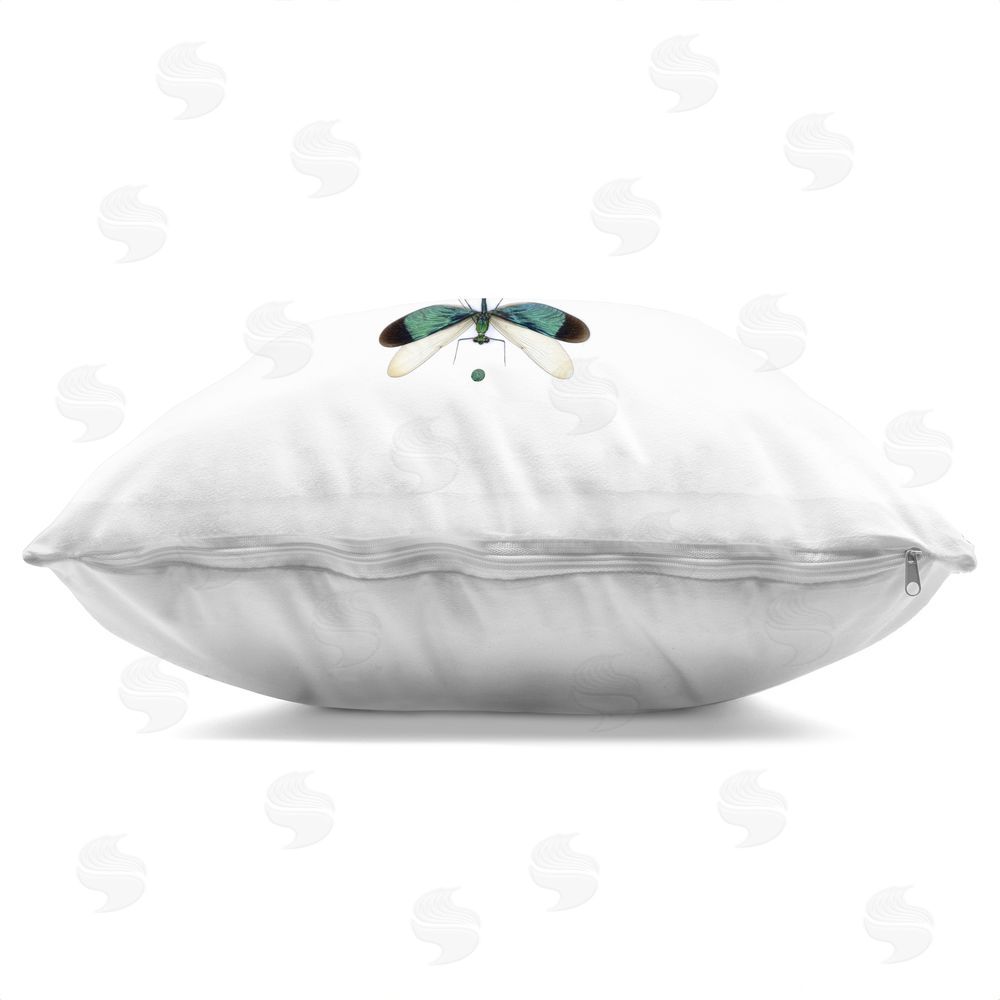 Beth Adoette Simple Dragonfly Symmetry Indoor Plush Polyester Square Throw Pillow Zipper Detail