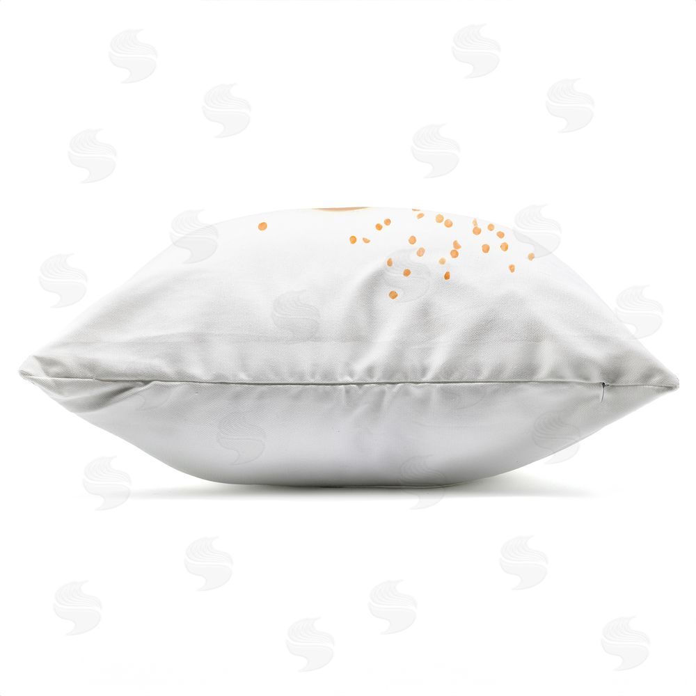 Beth Adoette Orange Nautilus Spiral Outdoor Quick-Dry Polyester Square Throw Pillow Zipper Detail