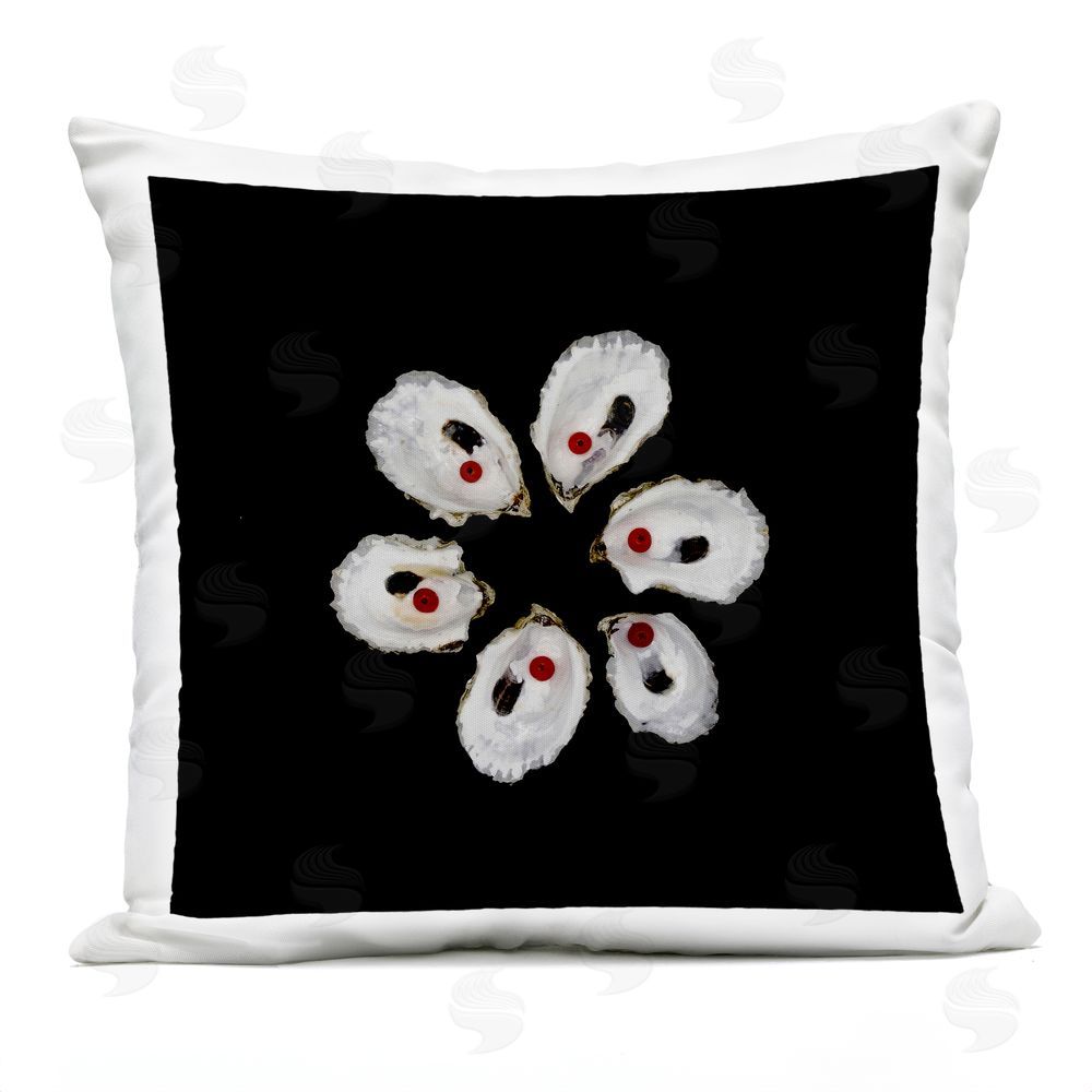 Beth Adoette Oyster Shells Symmetry Outdoor Quick-Dry Polyester Square Throw Pillow