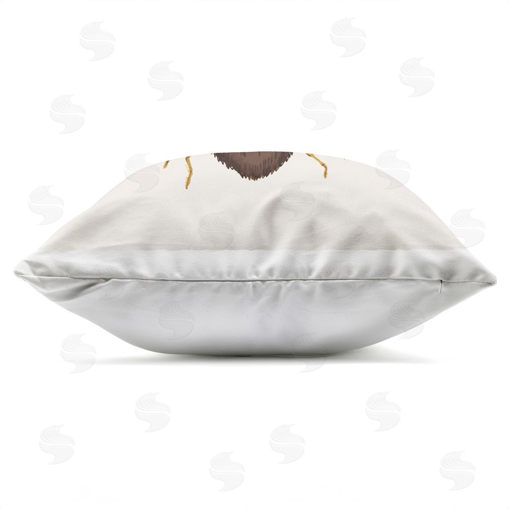 Ani Del Sol Floral Bee with Garden Wings Outdoor Quick-Dry Polyester Square Throw Pillow Zipper Detail