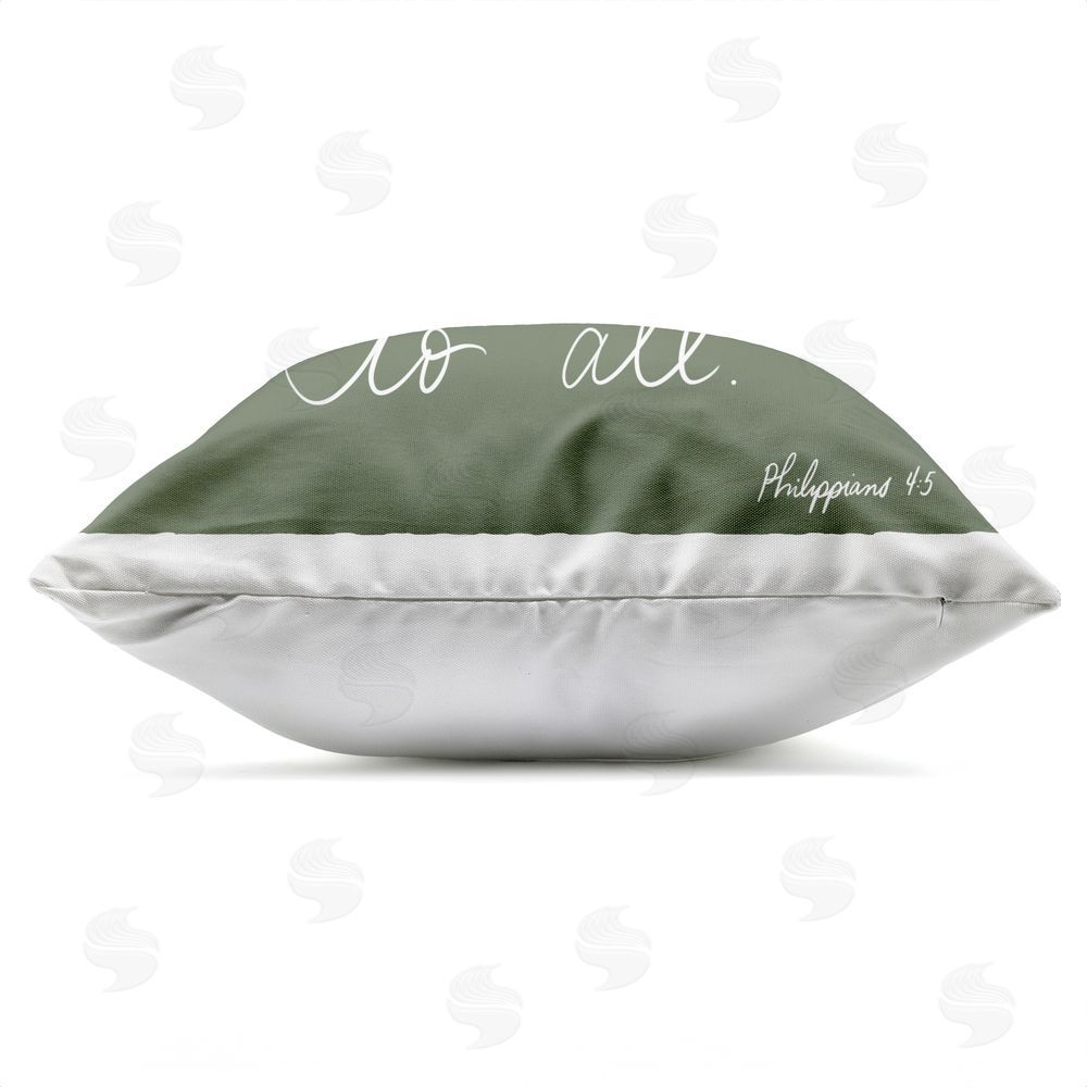 SUNDANCE GROUP, LLC Encouraging Gentleness Proverb Outdoor Quick-Dry Polyester Square Throw Pillow Zipper Detail