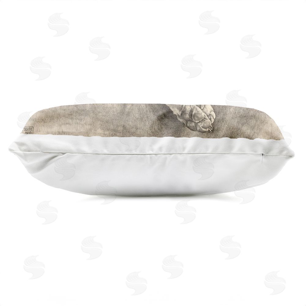 Bertha Van Hasselt Sleeping Hound Drawing Outdoor Quick-Dry Polyester Lumbar Pillow Zipper Detail