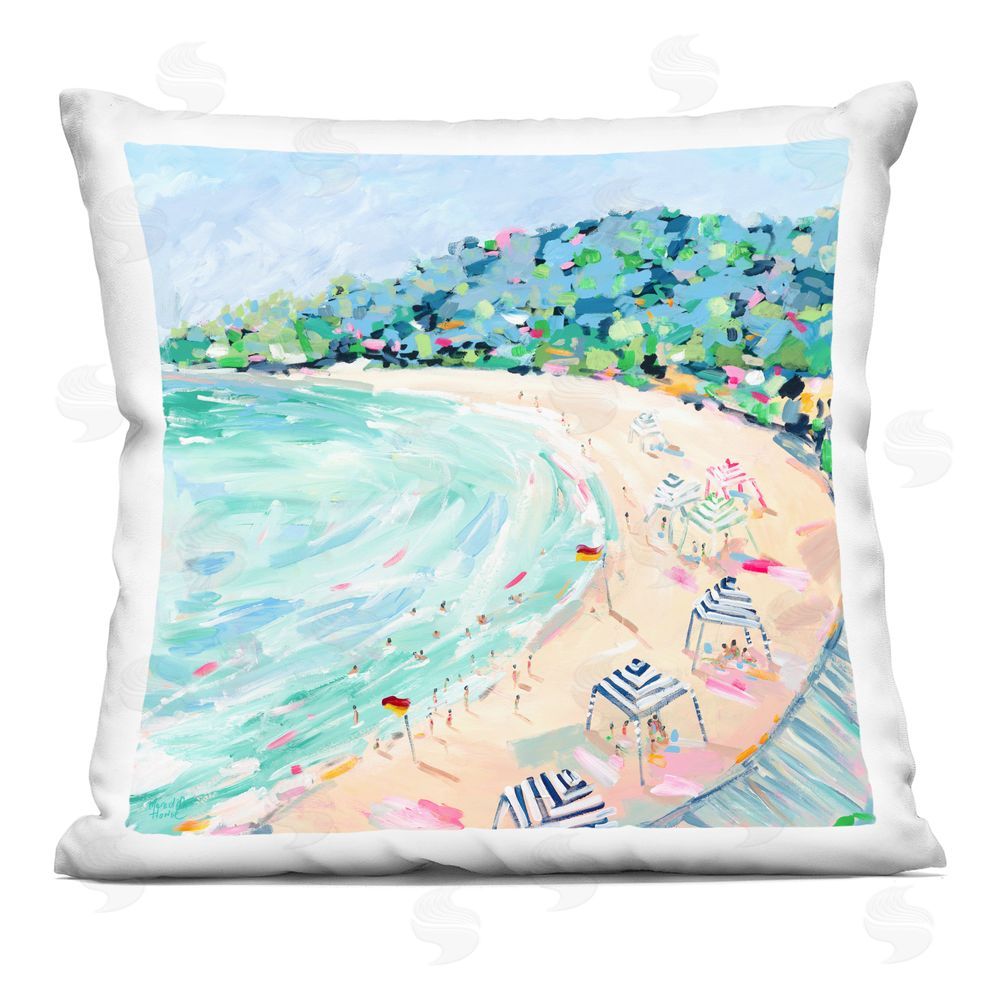Meredith Howse Good Times Noosa Beach Indoor Plush Polyester Square Throw Pillow