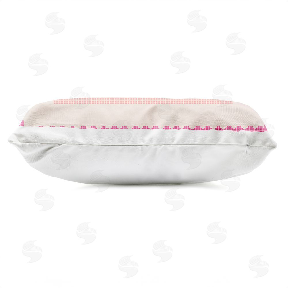 Stupell Studio Self Love Club Retro Ticket Outdoor Printed Lumbar Throw Pillow Side View with Zipper Detail