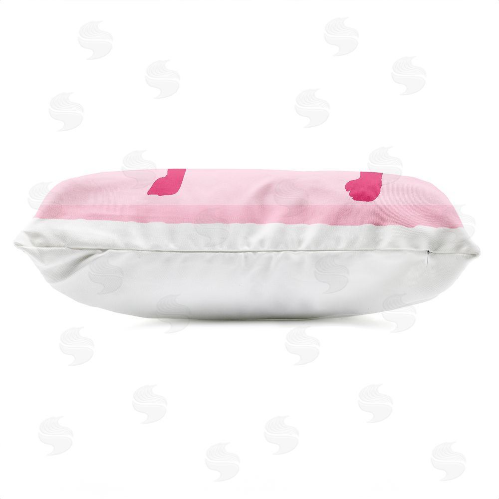Stupell Studio Pink Dachshund With Martinis Outdoor Printed Lumbar Throw Pillow Side View with Zipper Detail