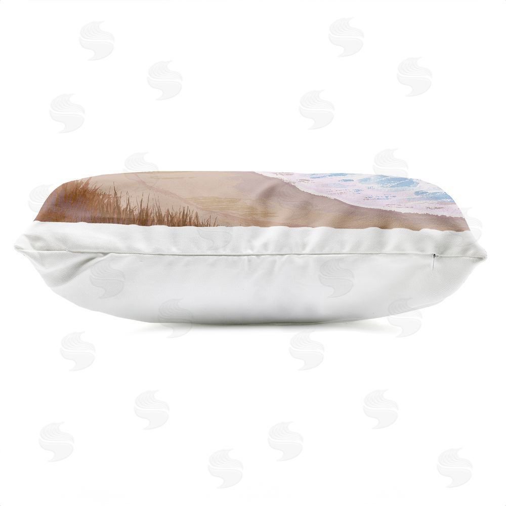 Ziwei Li Tranquil Cliffs & Distant Boats Outdoor Quick-Dry Polyester Lumbar Pillow Zipper Detail