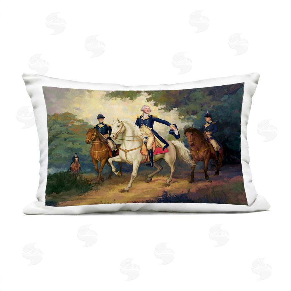 Ziwei Li Regal Commander on Horseback Outdoor Quick-Dry Polyester Lumbar Pillow