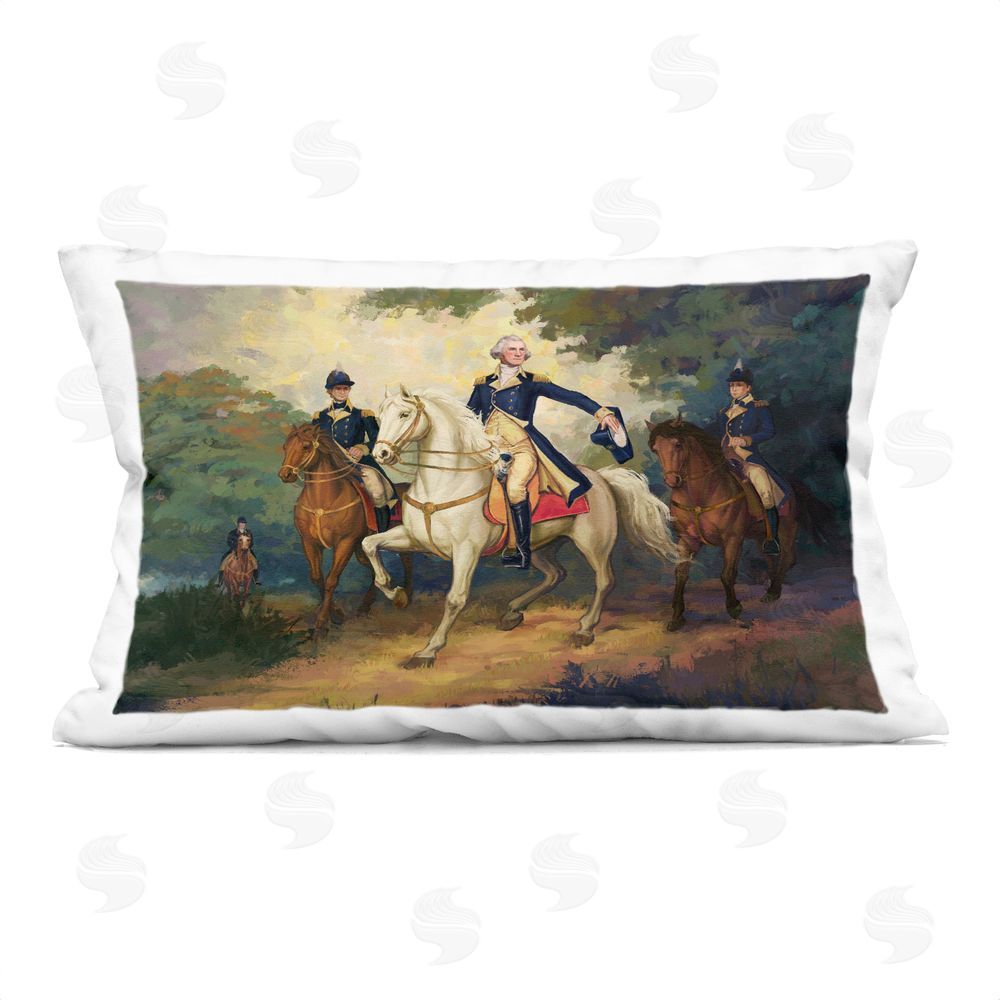Ziwei Li Regal Commander on Horseback Indoor Plush Polyester Lumbar Pillow