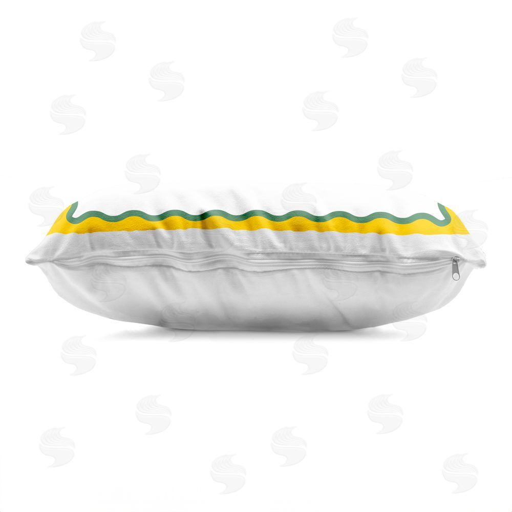 Lanie Loreth Blue Scooter with Yellow Border Indoor Plush Polyester Lumbar Pillow Zipper Detail