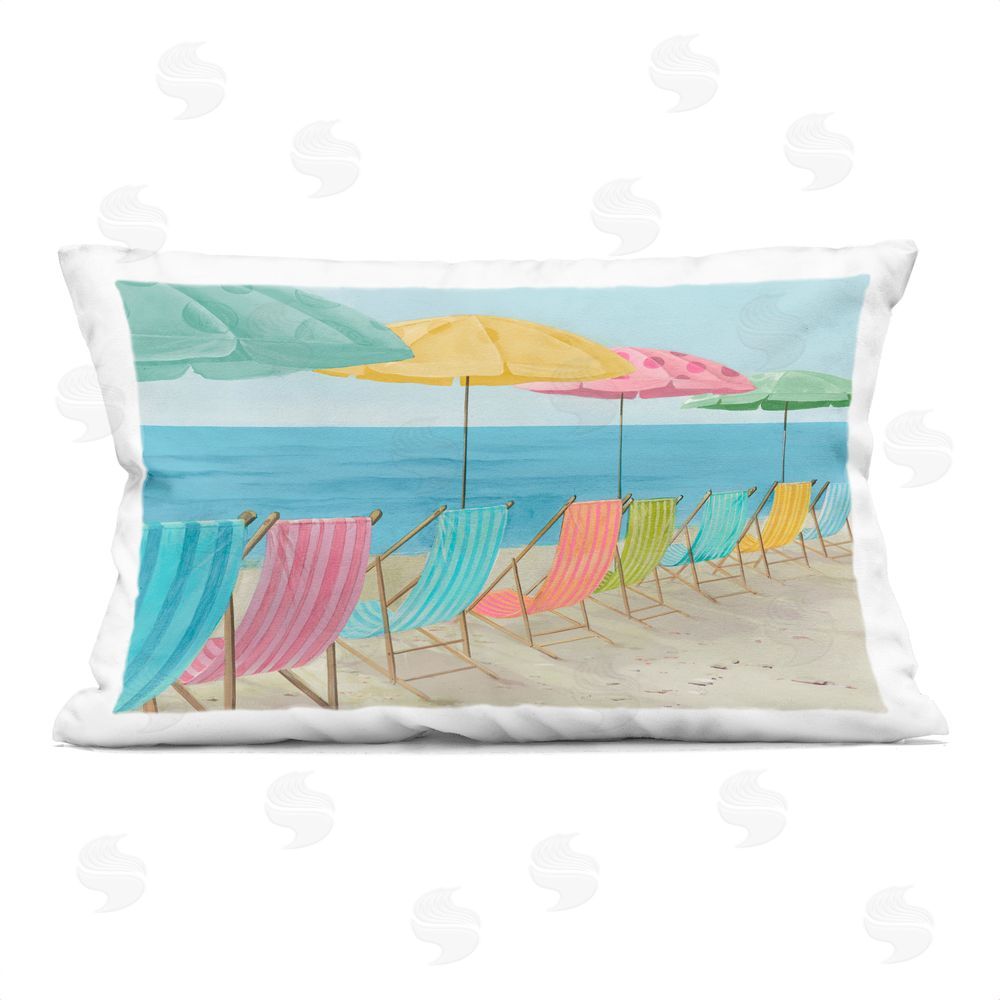 Lorenzo Collective Umbrellas & Chairs in Alternating Colors Indoor Plush Polyester Lumbar Pillow