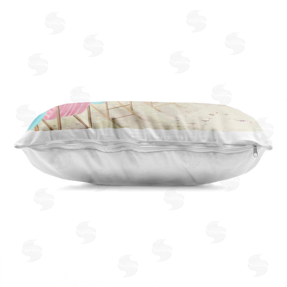 Lorenzo Collective Umbrellas & Chairs in Alternating Colors Indoor Plush Polyester Lumbar Pillow Zipper Detail
