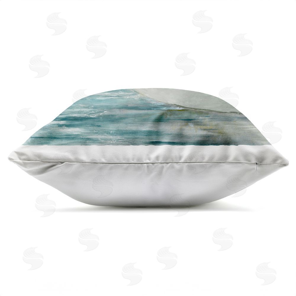 Lorenzo Collective Small Boats Resting in Harbor Outdoor Quick-Dry Polyester Square Throw Pillow Zipper Detail