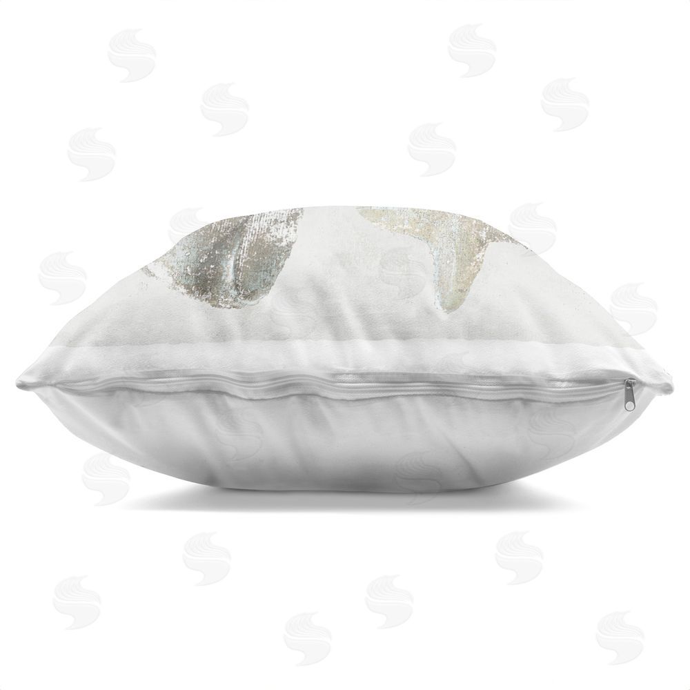 Lorenzo Collective Shoreline Treasures Shell Quartet Indoor Plush Polyester Square Throw Pillow Zipper Detail
