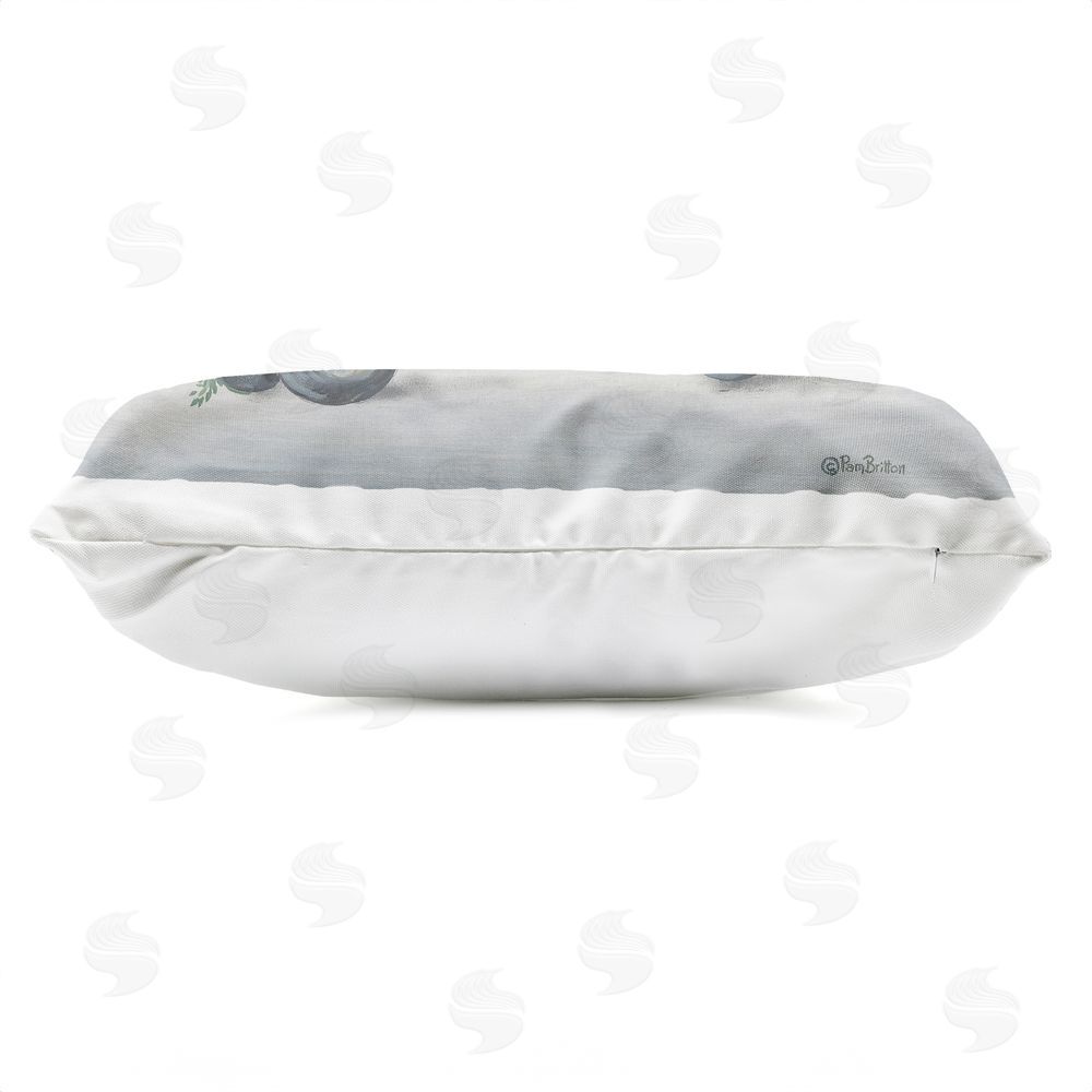 Pam Britton Vintage Truck with Fresh Blooms Outdoor Quick-Dry Polyester Lumbar Pillow Zipper Detail