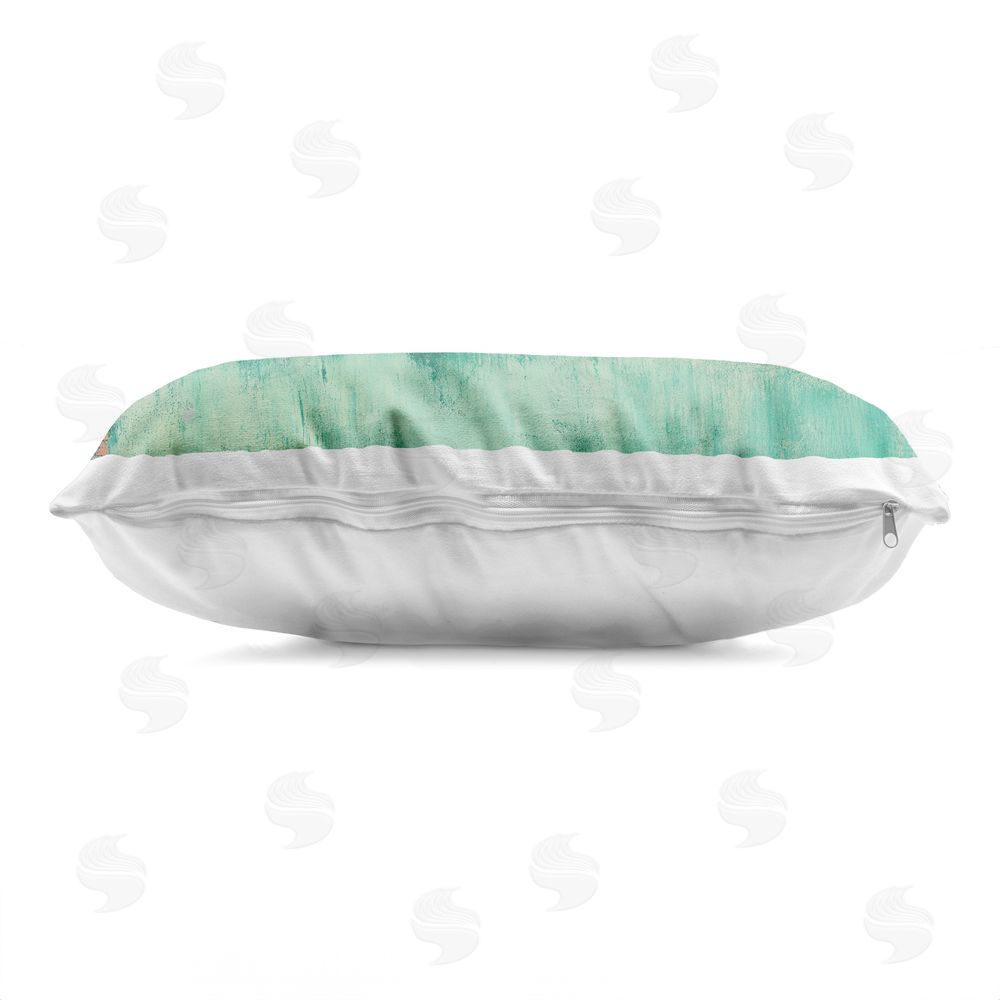 Gina Kelly Hot Mess Headquarters Printed Lumbar Throw Pillow Side View with Zipper Detail