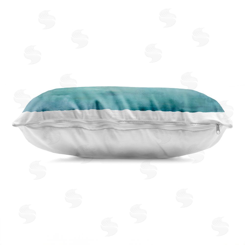 Petal Prints Design Blue Skies Geese Printed Lumbar Throw Pillow Side View with Zipper Detail