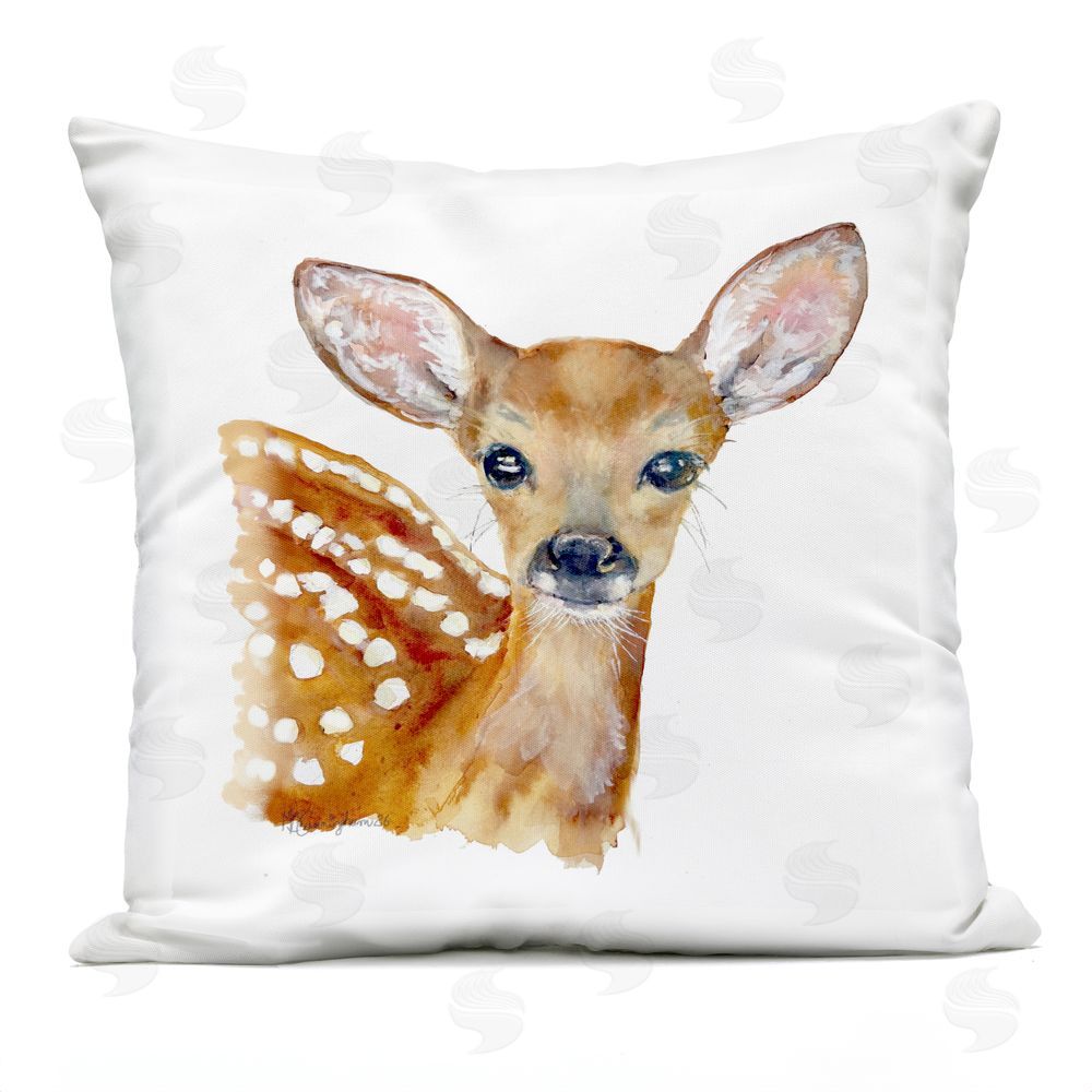 MB Cunningham Gentle Fawn Baby Animal Outdoor Quick-Dry Polyester Square Throw Pillow
