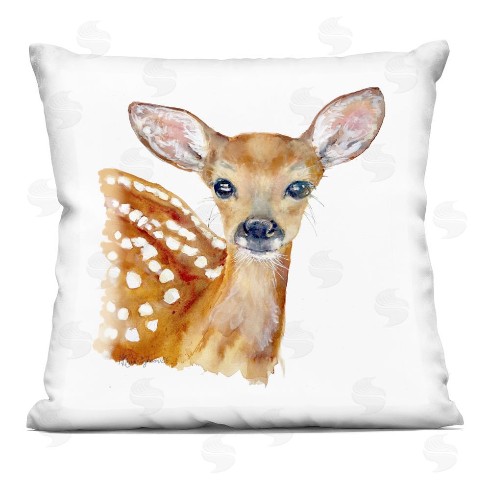MB Cunningham Gentle Fawn Baby Animal Indoor Plush Polyester Square Throw Pillow