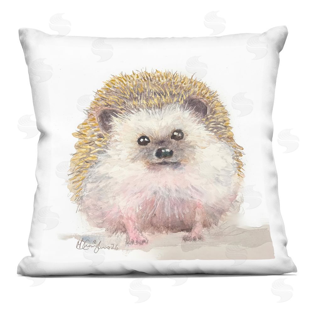 MB Cunningham Adorable Baby Hedgehog Indoor Plush Polyester Square Throw Pillow
