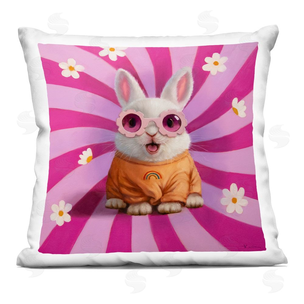 Lucia Heffernan Good Vibes Only Rabbit Square Printed Throw Pillow