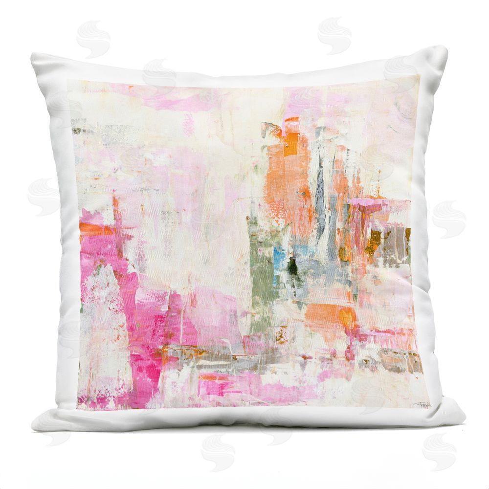 Design Fabrikken New Age Pink Abstract Outdoor Square Printed Throw Pillow