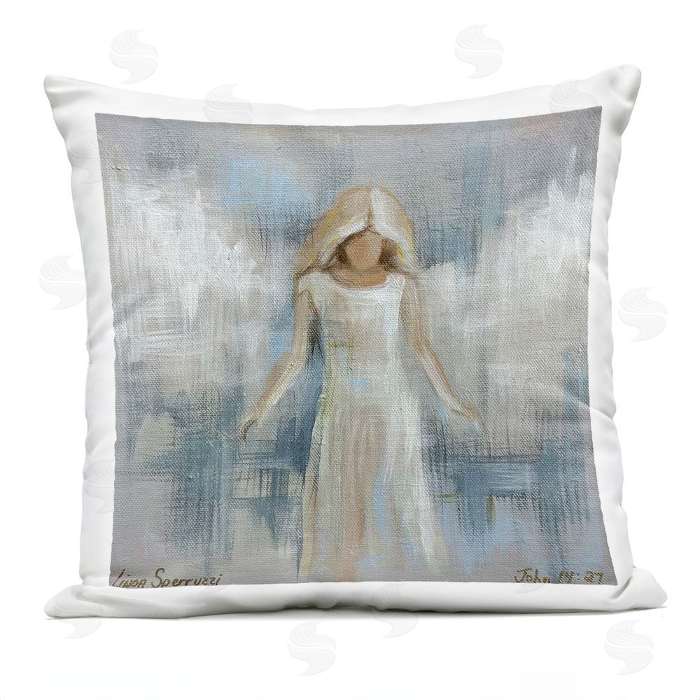 Linda Sperruzzi Ethereal Peace Angel Outdoor Square Printed Throw Pillow