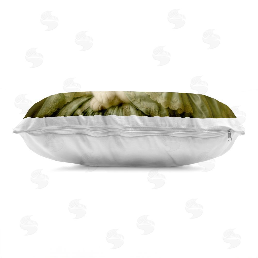 Kelley Parker The Purrincess of Elegance Indoor Plush Polyester Lumbar Pillow Zipper Detail