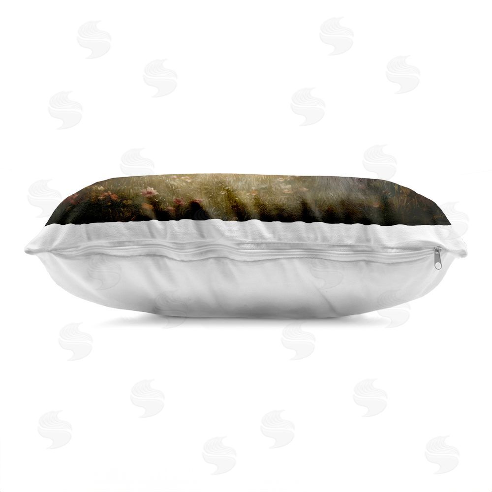 Kelley Parker Moonbeam Moment Bear & Butterfly Indoor Plush Polyester Lumbar Pillow Zipper Detail
