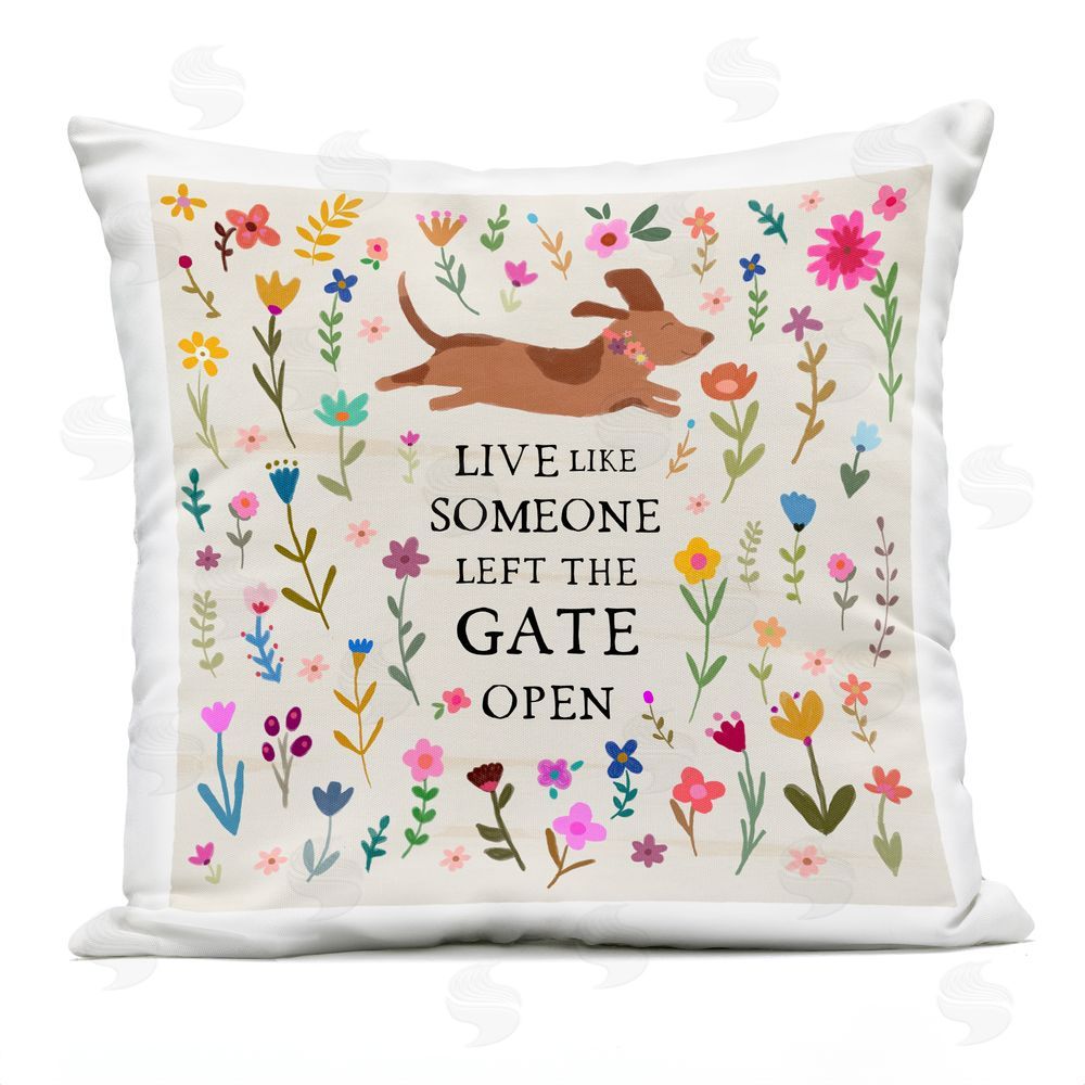 Amylee Weeks Live Like Gate Left Open Outdoor Quick-Dry Polyester Square Throw Pillow