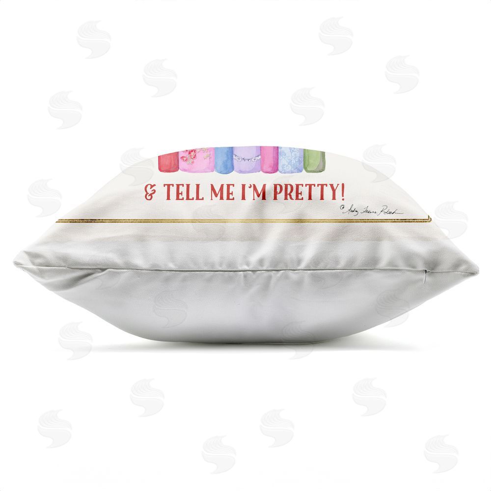 Audrey Jeanne Roberts Buy Me Books Charming Phrase Outdoor Quick-Dry Polyester Square Throw Pillow Zipper Detail