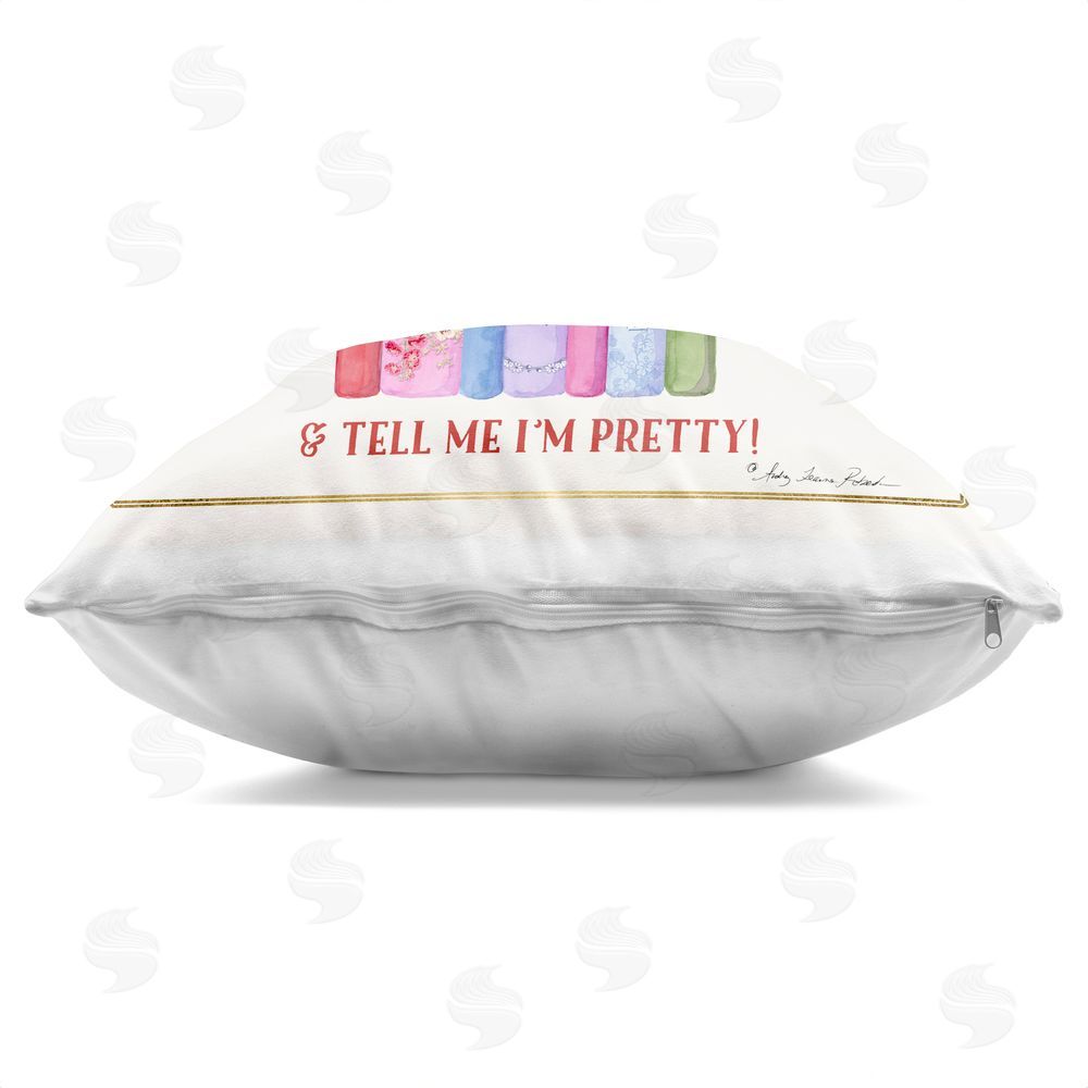Audrey Jeanne Roberts Buy Me Books Charming Phrase Indoor Plush Polyester Square Throw Pillow Zipper Detail