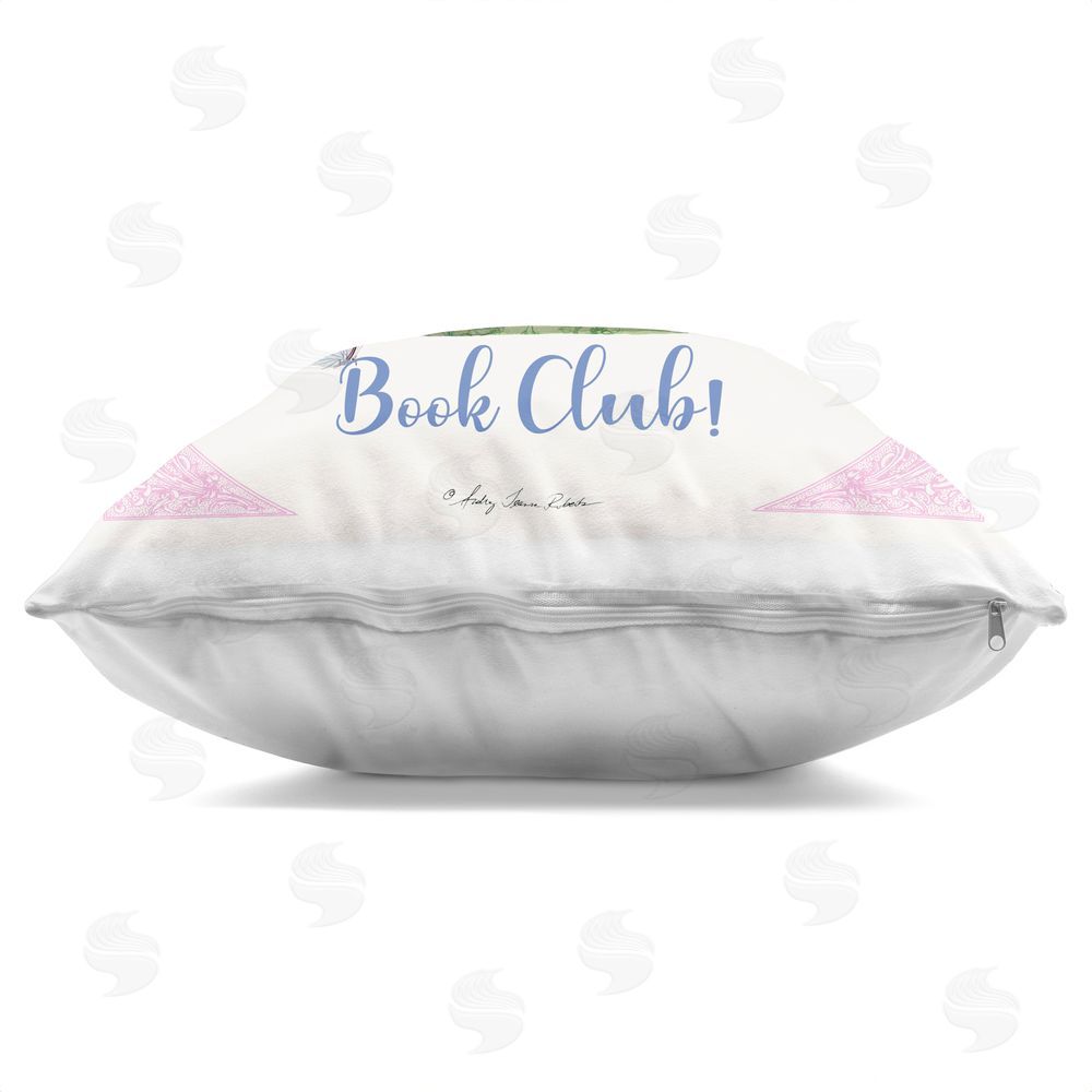Audrey Jeanne Roberts Couch Blanket & Book Club Indoor Plush Polyester Square Throw Pillow Zipper Detail
