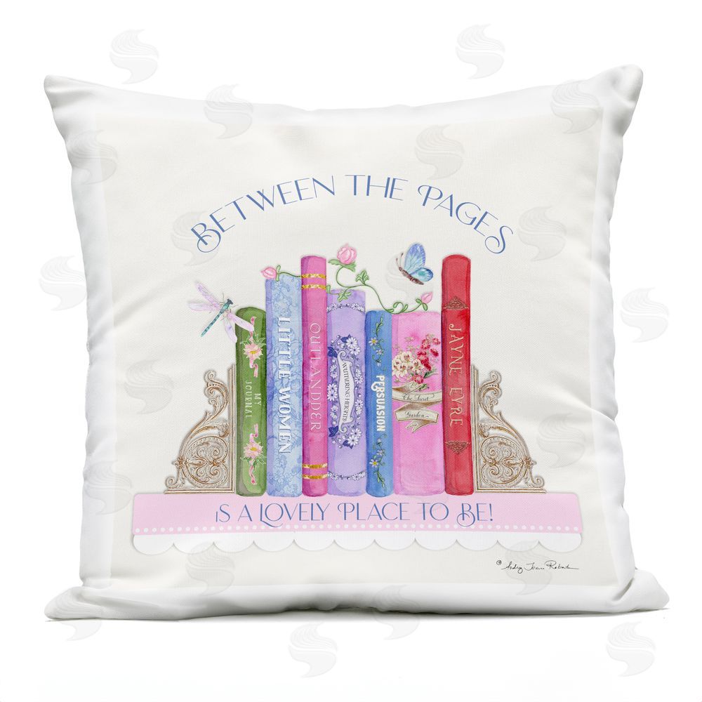 Audrey Jeanne Roberts Between The Pages Lovely Place To Be Outdoor Quick-Dry Polyester Square Throw Pillow